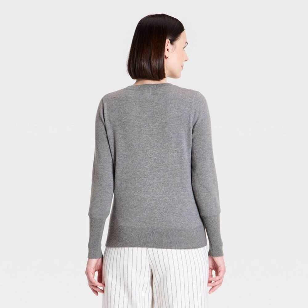 A New Day - Women's 100% Cashmere Sweater - A New Day Heather Gray - Picture 2 of 3